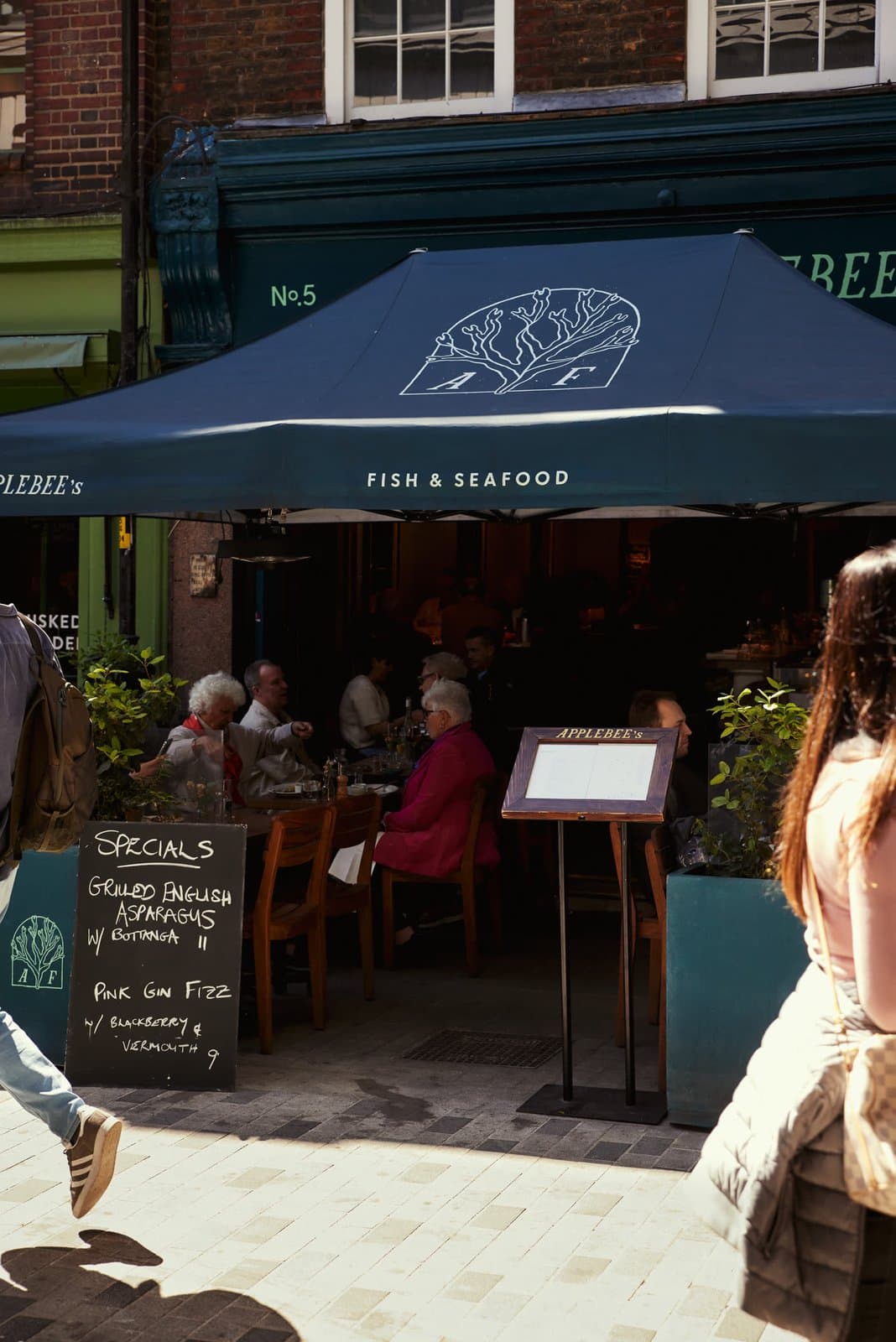 The terrace outside Applebee's Fish at Borough Market